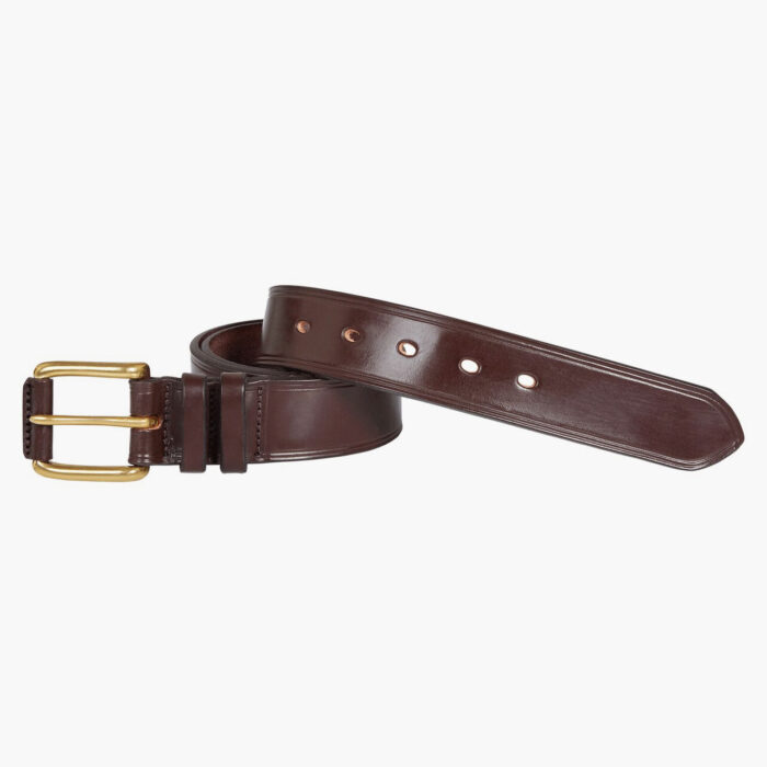 John Simons X Mc Rostie Bridle Leather Belt 1 1/2 Inch Leather Brown